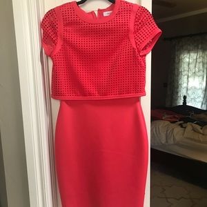 Calvin Klein coral scuba dress, sz 2